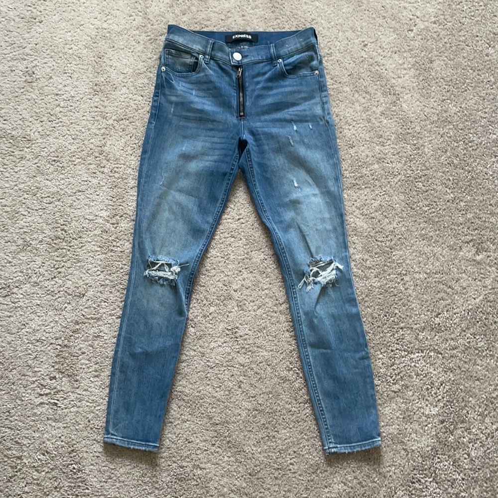 Express Distressed Ankle Legging High Rise